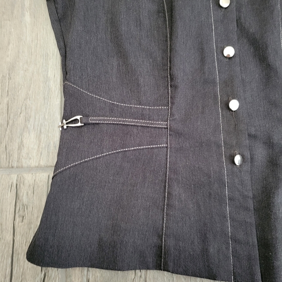 DAWN JOY VINTAGE PANTSUIT VEST CAREER WORK SILVER GRAY SIZE 3/4 - Picture 4 of 11